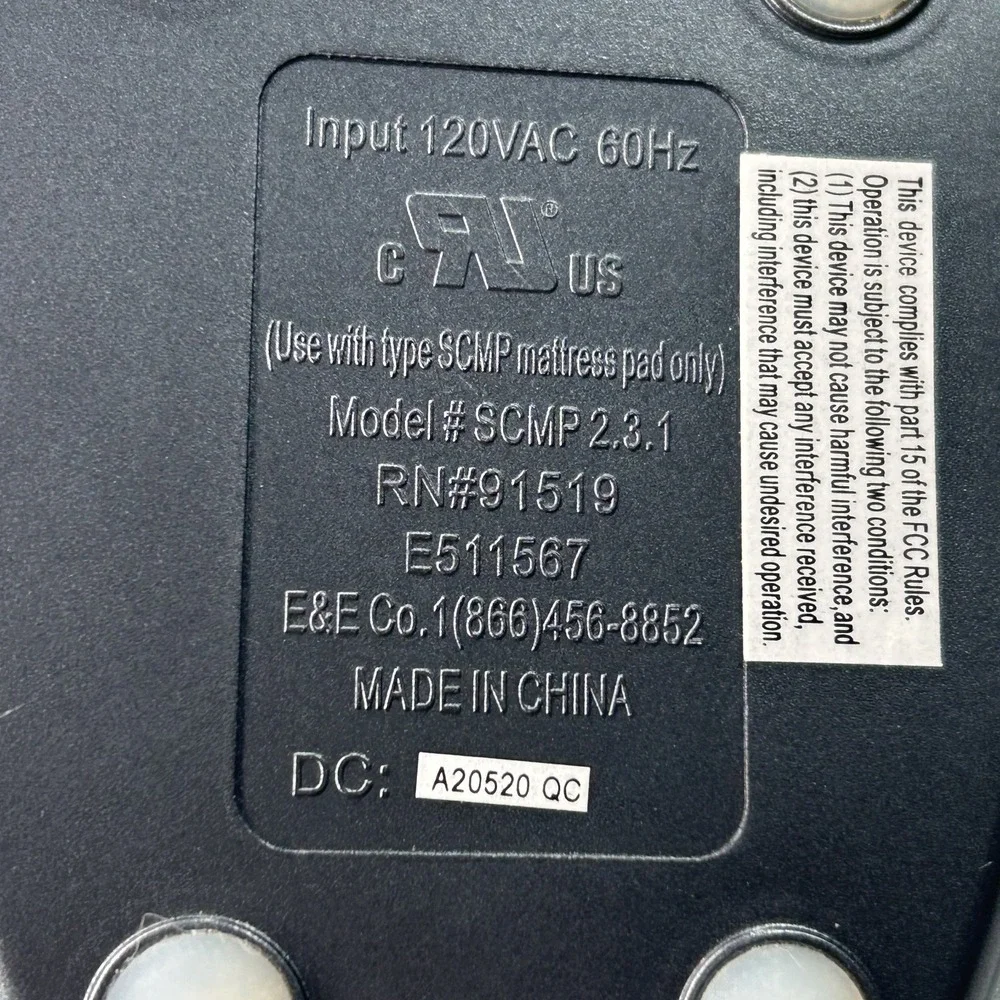 Beautyrest Black SCMP 2.3.1 Heated Pad Blanket Remote‎ Power Controller D9